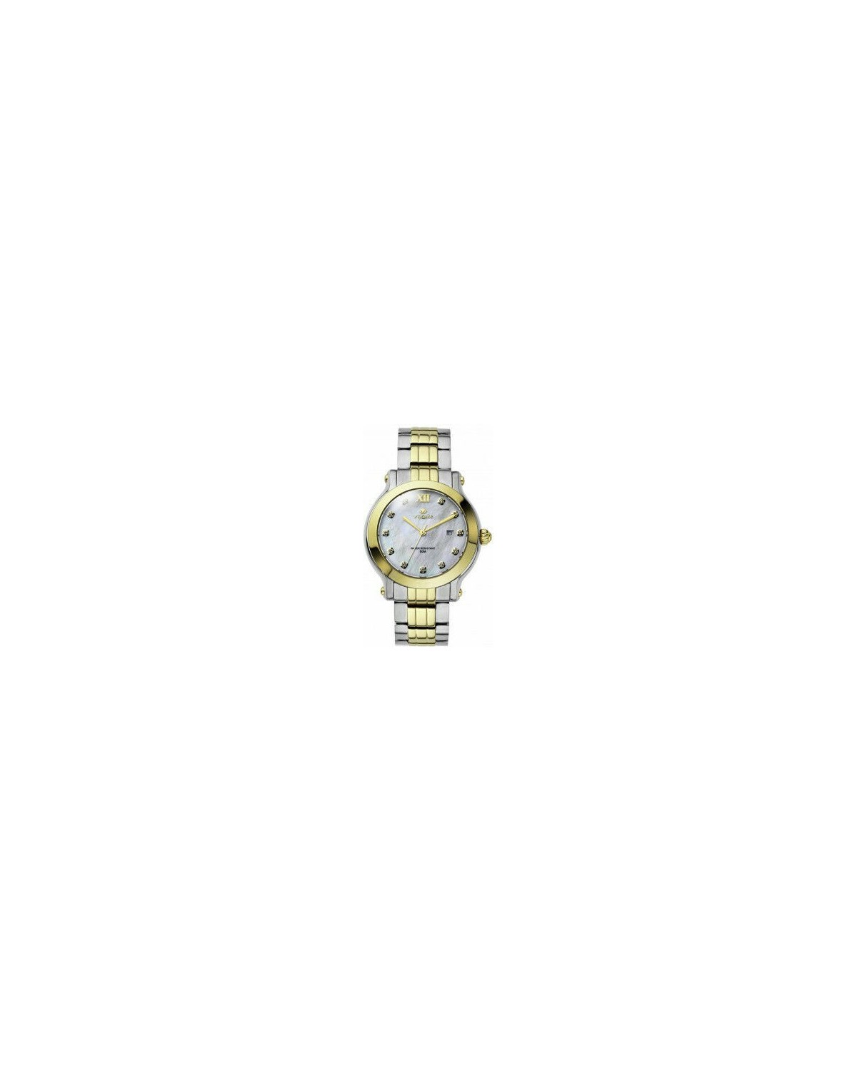 Vogue Stainless Steel Two Tone Mother Pearl Dial With Swarovski Stones