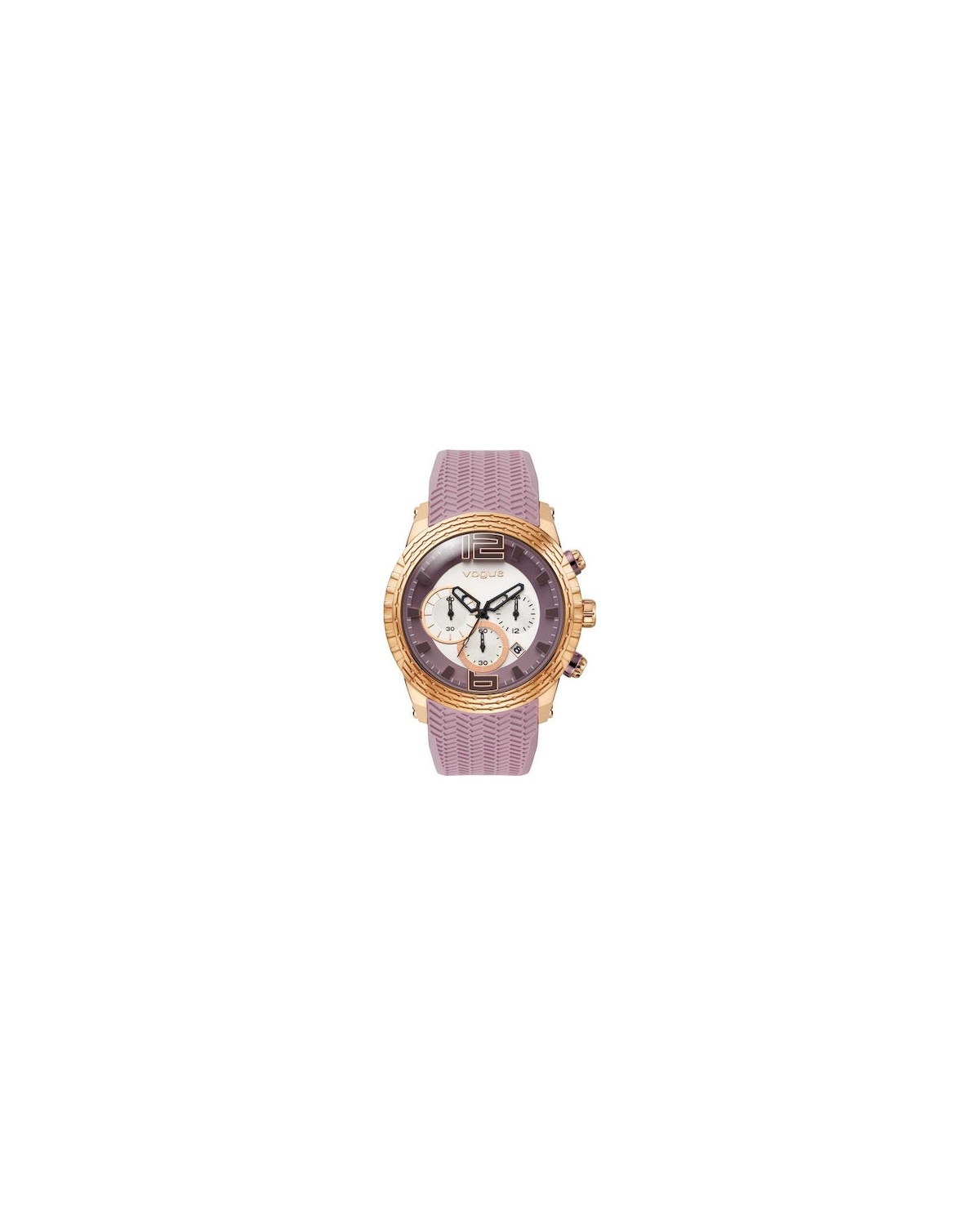 Vogue Emy Chrono Rose Gold Purple Rubber Strap